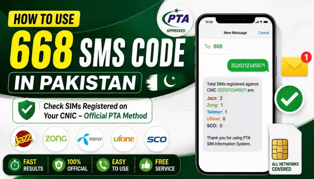 How to Use 668 SMS Code in Pakistan