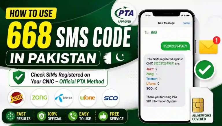 How to Use 668 SMS Code in Pakistan